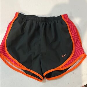 Nike Black and Pink Athletic Shorts with Geometric Pattern